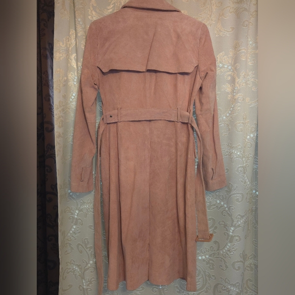 Moda International Leather Trenchcoat. Size 8. - Picture 2 of 7
